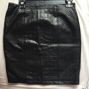 Ann Taylor Black Leather Mini Skirt NWT